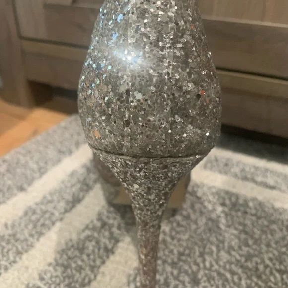 Women’s Formal Party Prom Sparkling 4” High Heels Size 8.5 Silver Rose-gold - Picture 7 of 12